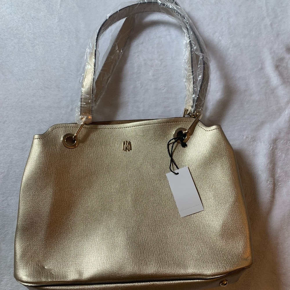 Gold Center Zip Bag